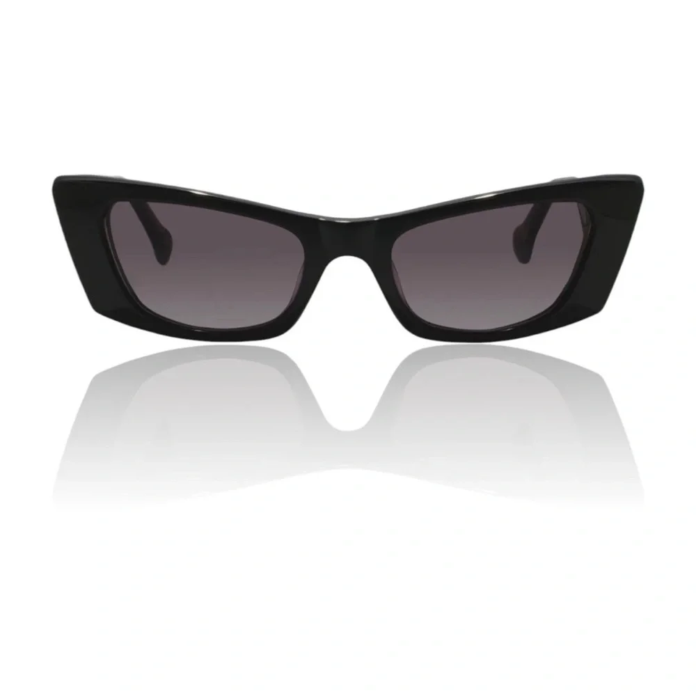 CAMILLA “Harbour Views” Black Cateye Sleek Black Boho Chic Classic Sunglasses
